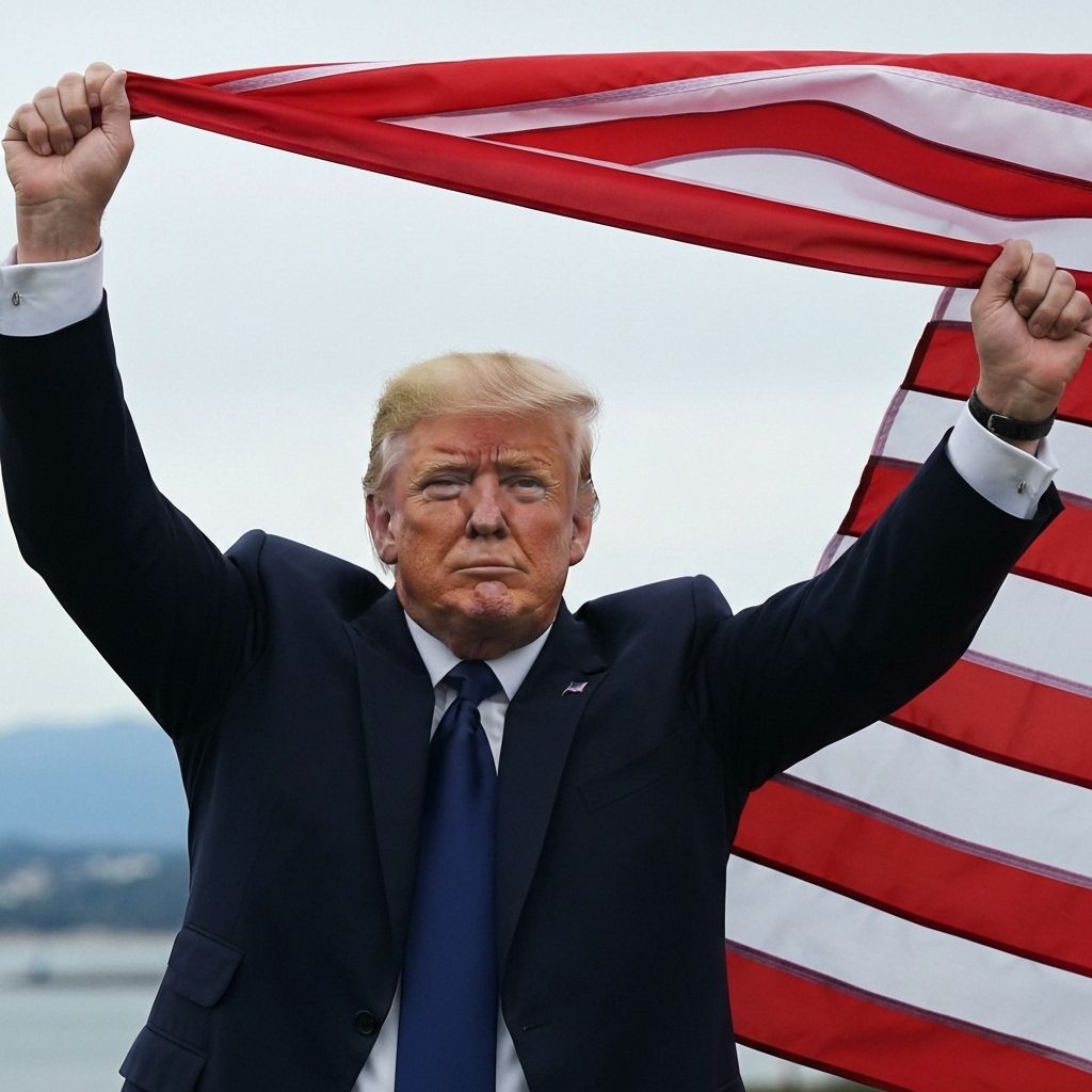 Trump with American Flag